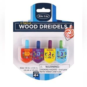 Colorful Wood Dreidels Set for Kids